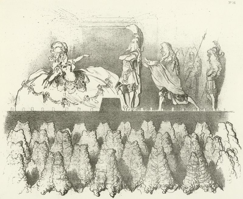 Racine opptrådte for domstolen i Versailles 1695 (gravyr) av Gustave Dore