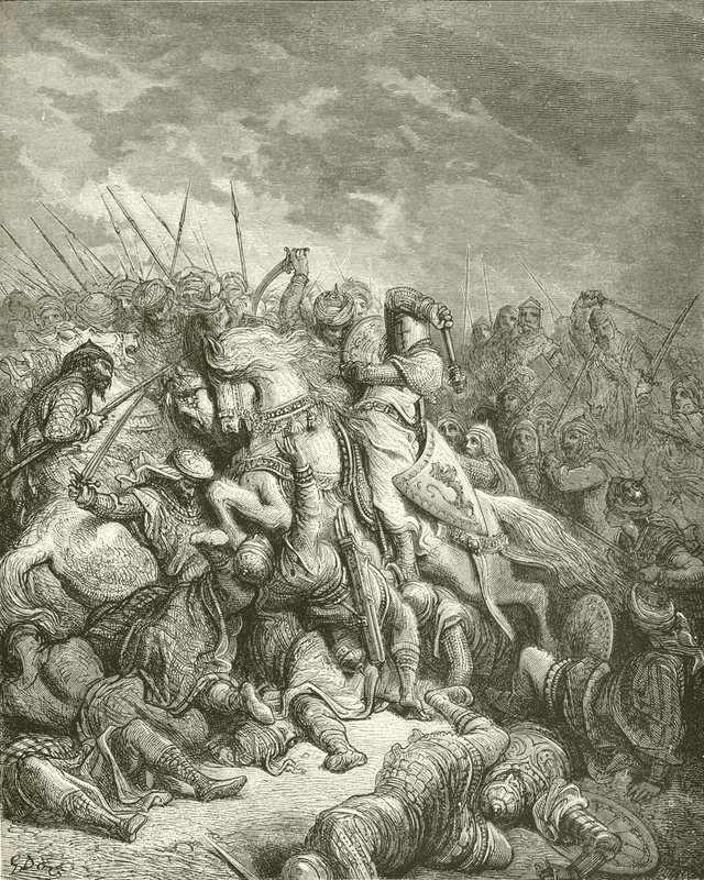 Richard i slaget ved Arsur av Gustave Dore