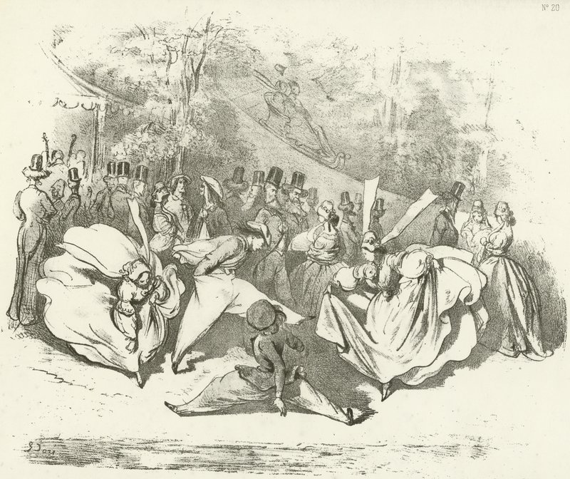 Ti år senere eller en endring av mote 1840 (gravyr) av Gustave Dore