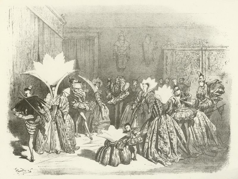 Jig-A Ball under Henry IIIs regjeringstid (gravyr) av Gustave Dore
