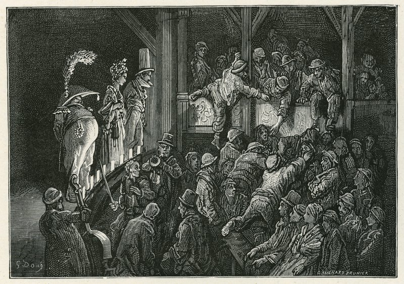 The Penny Gaff i Whitechapel av Gustave Dore