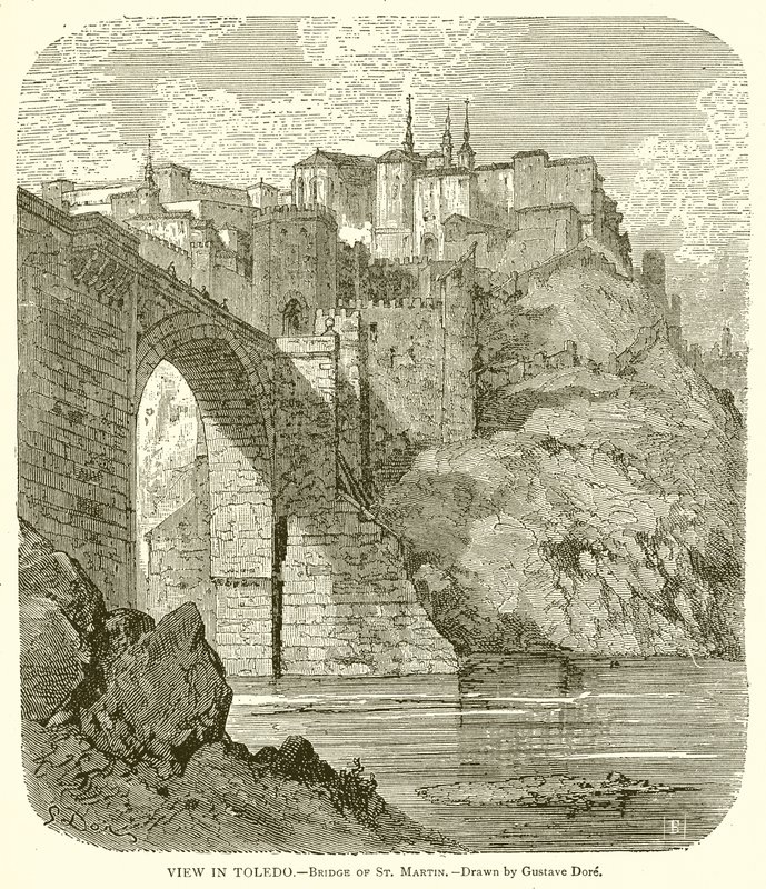 Utsikt i Toledo.--St. Martin-broen av Gustave Dore