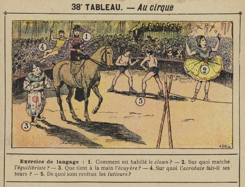 Au cirque (farge litho) av Gustave Fraipont