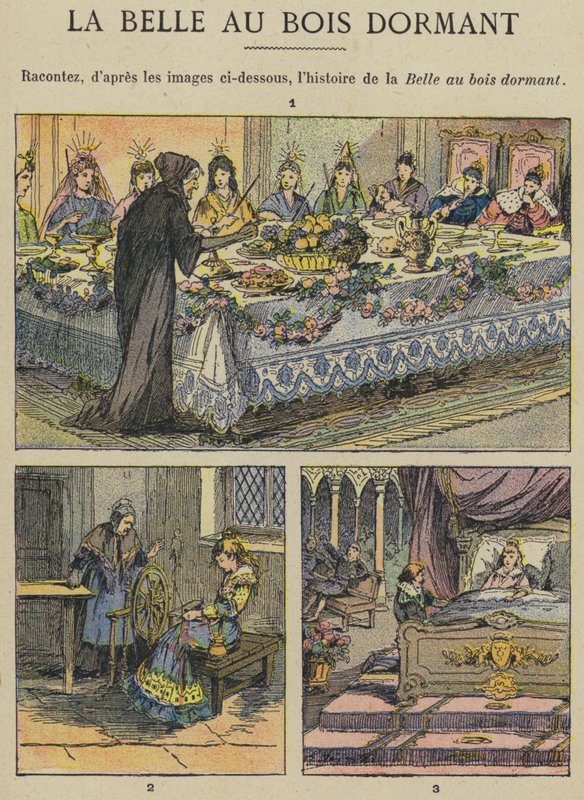 Tornerose (farge litho) av Gustave Fraipont