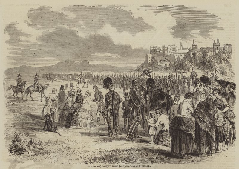 Gjennomgang av Stirling- og Clackmannan-militsen av Gustave Janet