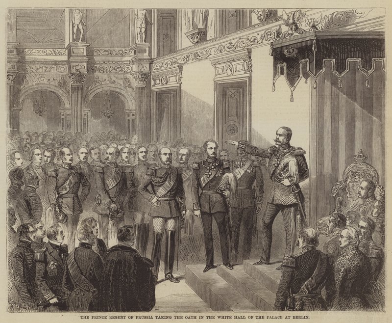 Prinsregenten av Preussen avla ed i den hvite salen i palasset i Berlin av Gustave Janet