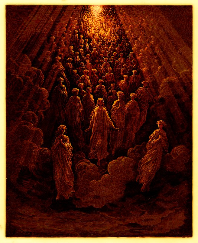 The Angels in the Planet Mercury, illustrasjon fra The Dore Gallery, publisert ca. 1890 (digitalt forbedret bilde) av Gustave after Dore