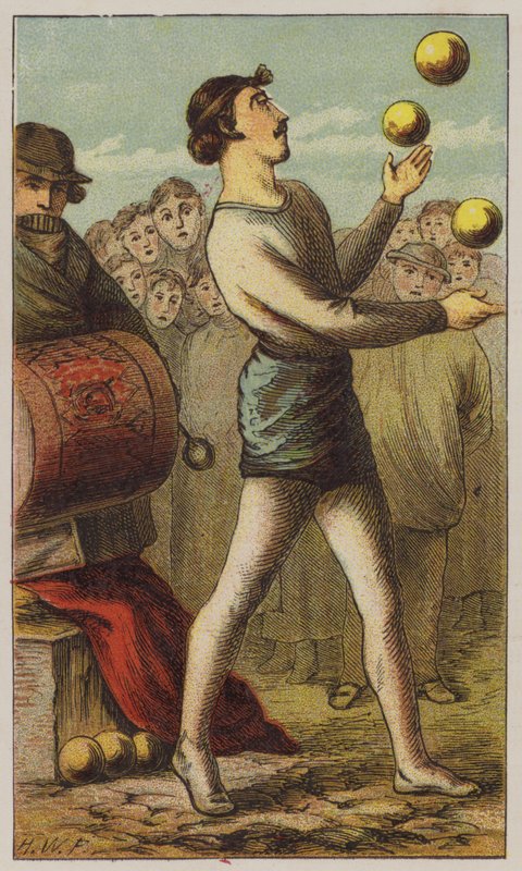 Akrobat (farge litho) av H.W. (after) Petherick
