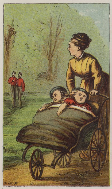 Nursemaid (farge litho) av H.W. (after) Petherick