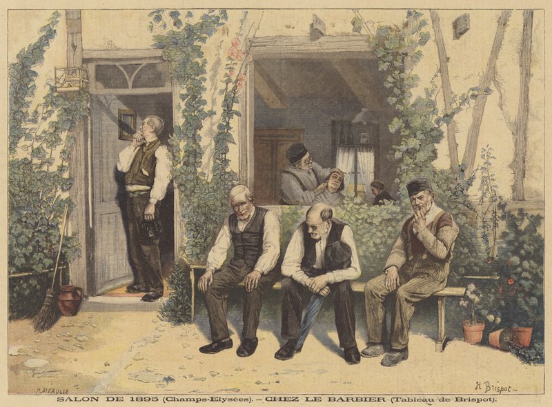 Hos frisøren (på frisøren) av H. Brispot