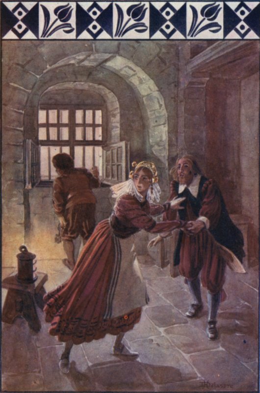 "Kl ni i kveld", sa hun til ham (farge litho) av H. Delaspre