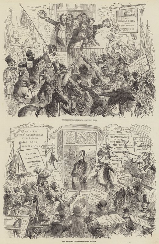Valget i 1852 av Hablot Knight Browne