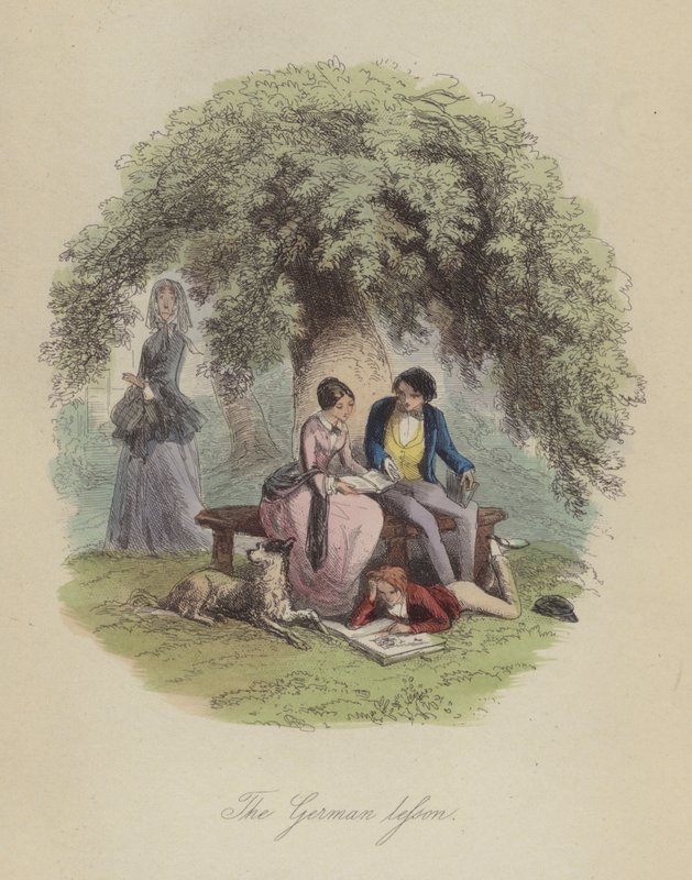 Illustrasjon for Lewis Arundel eller The Railroad of Life av Frank E Smedley (farget gravering) av after Hablot Knight Browne