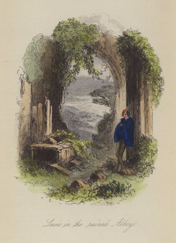 Illustrasjon for Lewis Arundel eller The Railroad of Life av Frank E Smedley (farget gravering) av after Hablot Knight Browne