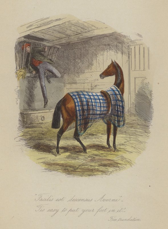 Illustrasjon for Lewis Arundel eller The Railroad of Life av Frank E Smedley (farget gravering) av after Hablot Knight Browne