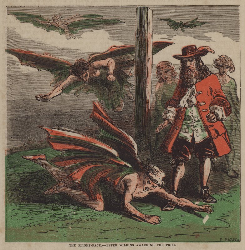 Flyløpet, Peter Wilkins tildeler prisen (farge litho) av after Hablot Knight Browne