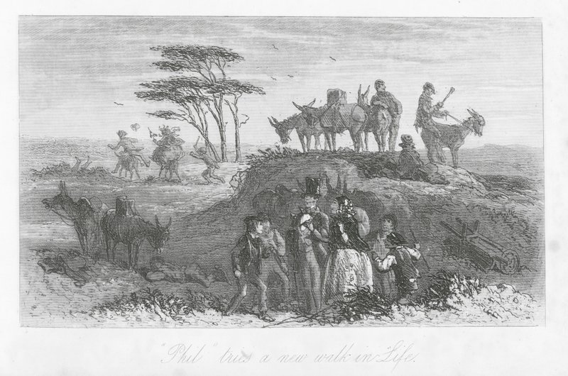 Londons gater: «Phil» prøver en ny livsstil (gravering) av Hablot Knight (1815-92) Browne