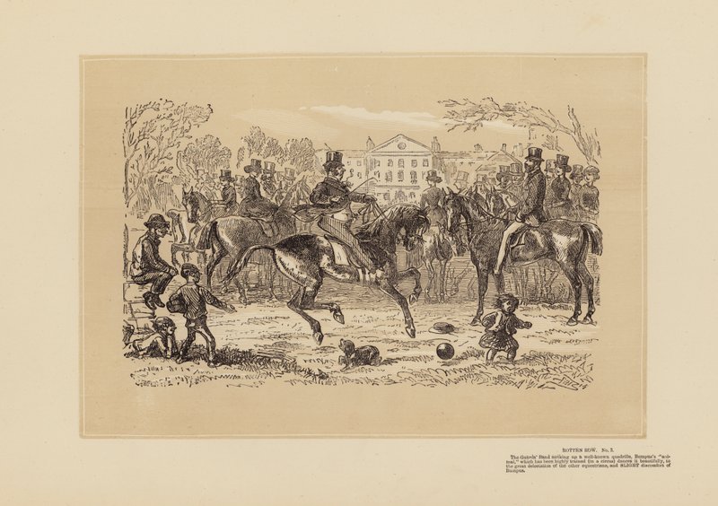 Rotten Row, nr. 3, musikk og minne (gravering) av Hablot Knight (1815-92) Browne