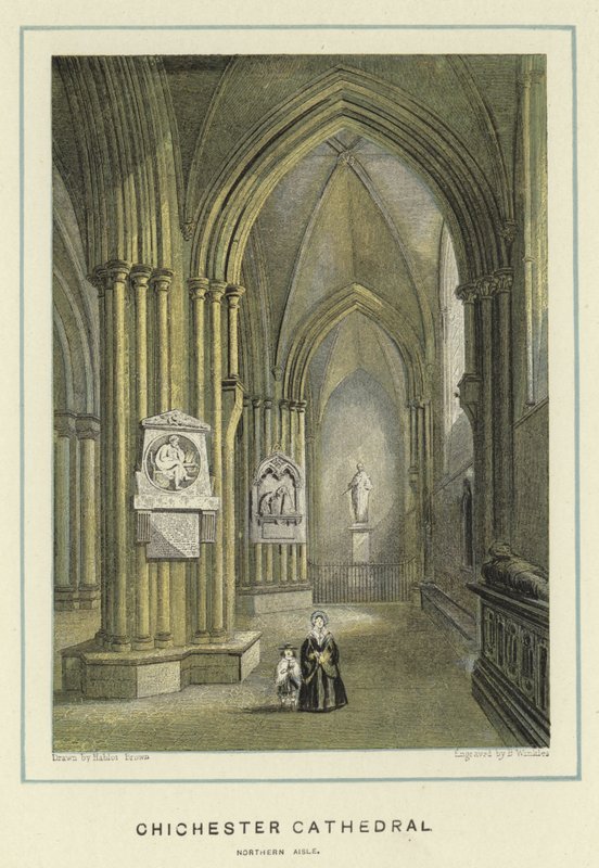 Chichester Cathedral, nordlige midtgang av Hablot Knight Browne