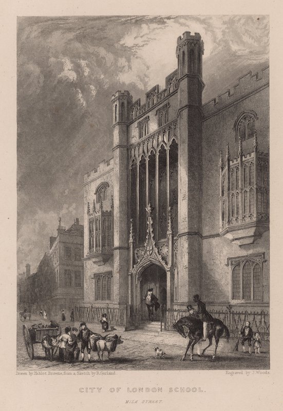 City of London School, Mlik Street, London av Hablot Knight Browne