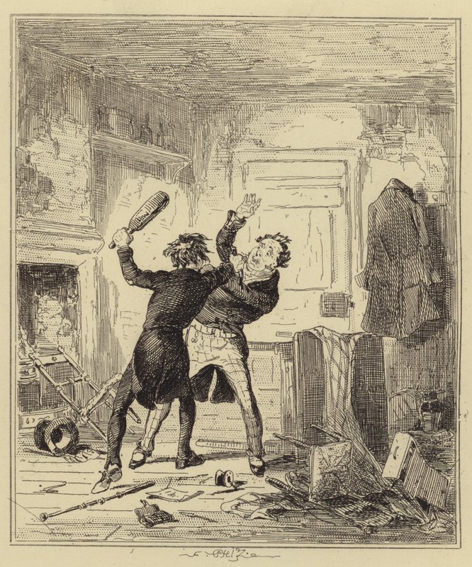 Howard angrep Mr Mullay av Hablot Knight Browne