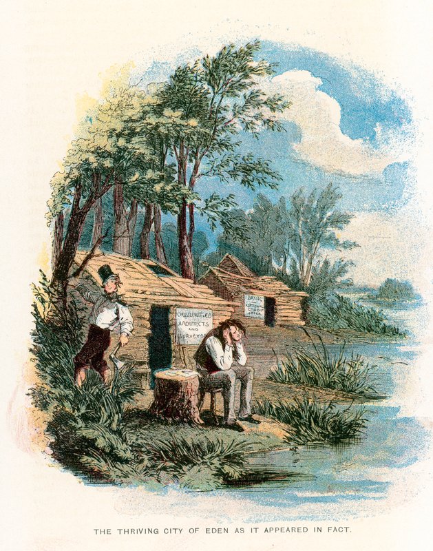 Illustrasjon for Martin Chuzzlewit av Hablot Knight Browne