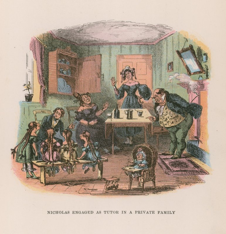 Illustrasjon for Nicholas Nickleby av Hablot Knight Browne