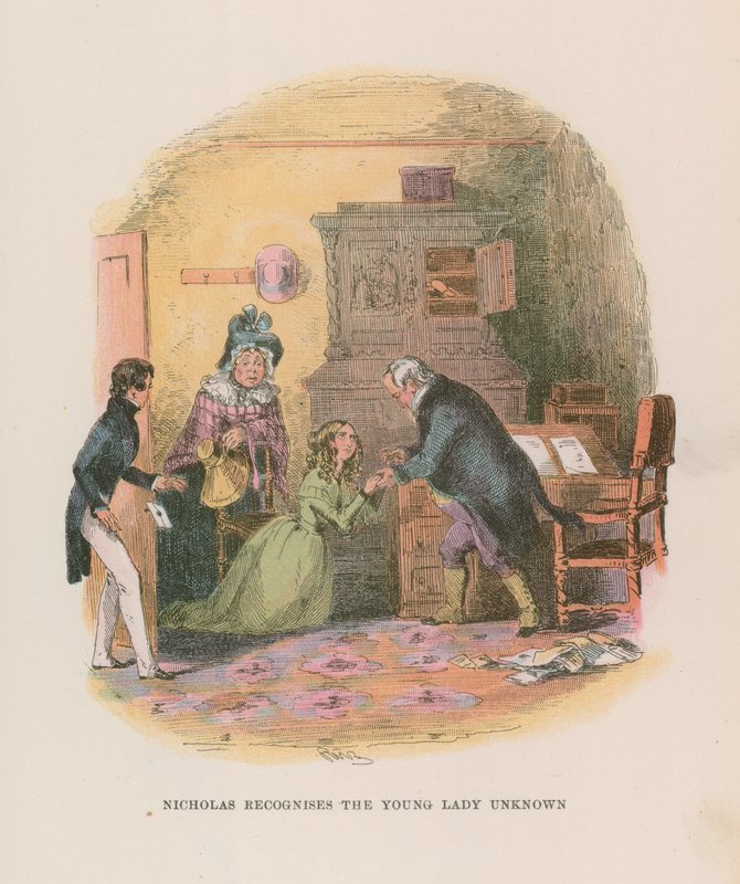 Illustrasjon for Nicholas Nickleby av Hablot Knight Browne