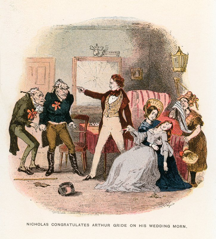 Illustrasjon for Nicholas Nickleby av Hablot Knight Browne