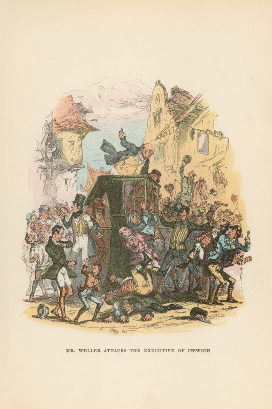Illustrasjon for Pickwick Papers av Hablot Knight Browne