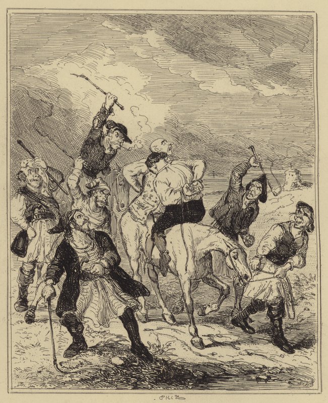 Murder of Gally and Chester av Smugglers av Hablot Knight Browne