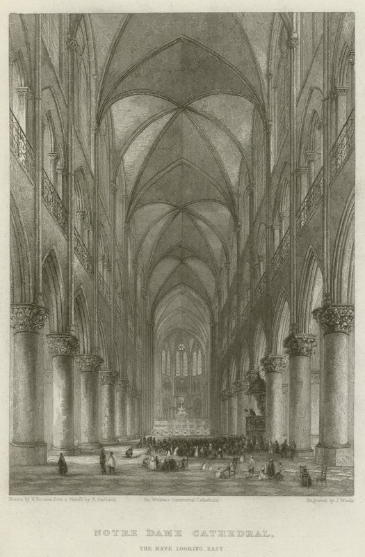 Notre Dame-katedralen, The Nave med utsikt mot øst av Hablot Knight Browne