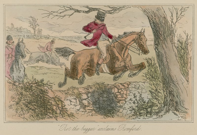 Rot the Beggar utbryter Romford av Hablot Knight Browne
