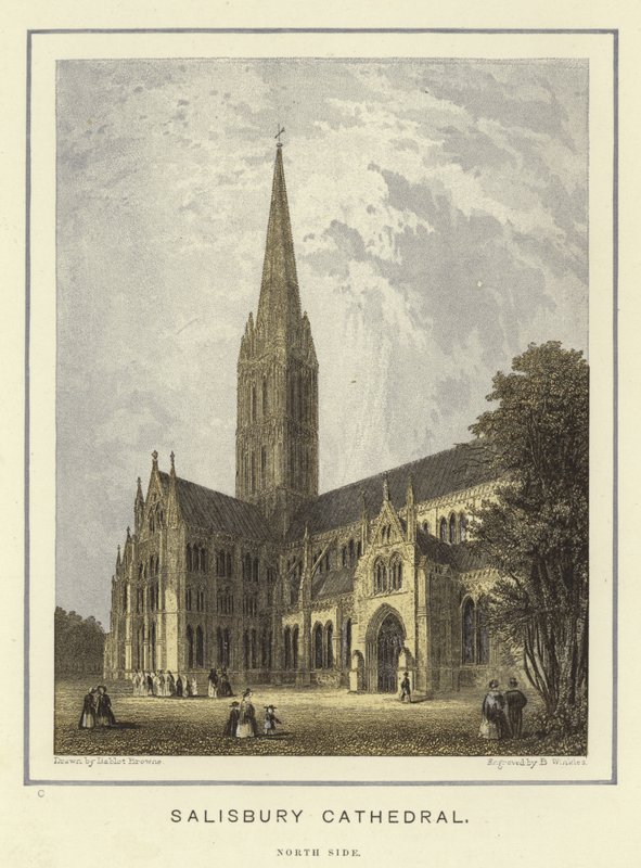 Salisbury katedral, nordsiden av Hablot Knight Browne
