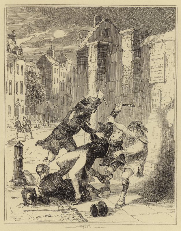 Smith knivstikker en politimann av Hablot Knight Browne