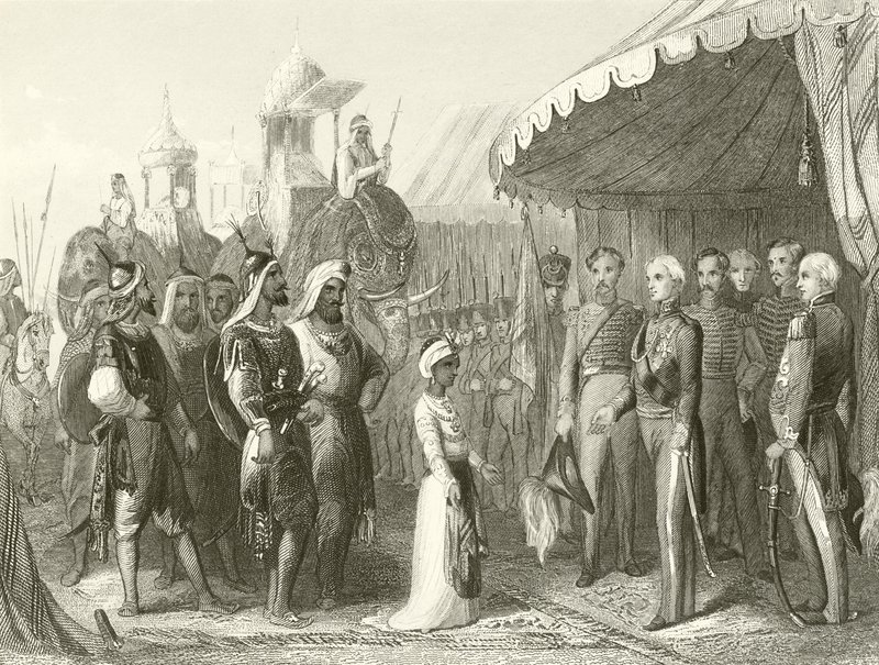 Innlevering av Maharajah Dhuleep Singh til Sir Henry Hardinge av Hablot Knight Browne