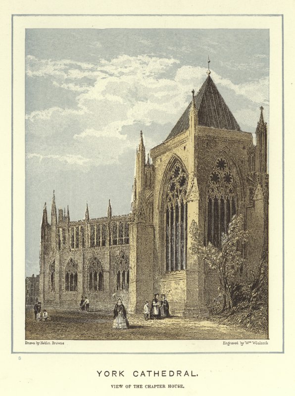 York katedral, utsikt over kapittelhuset av Hablot Knight Browne