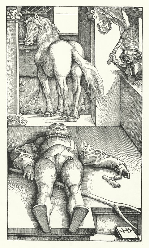 Den forheksede brudgommen (gravering) av Hans (after) Baldung Grien