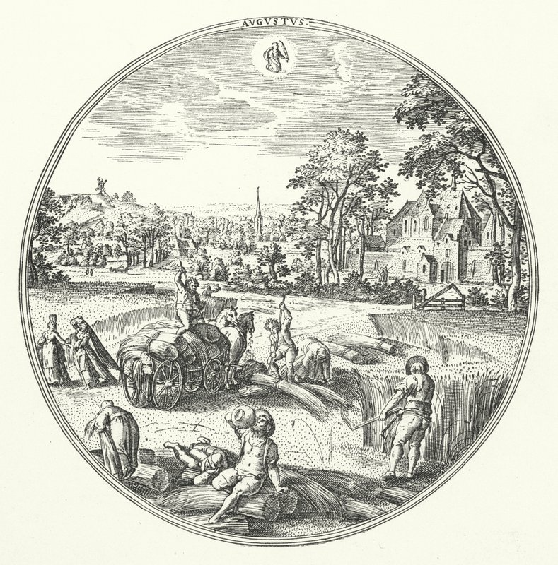 august (gravering) av Hans (after) Bol