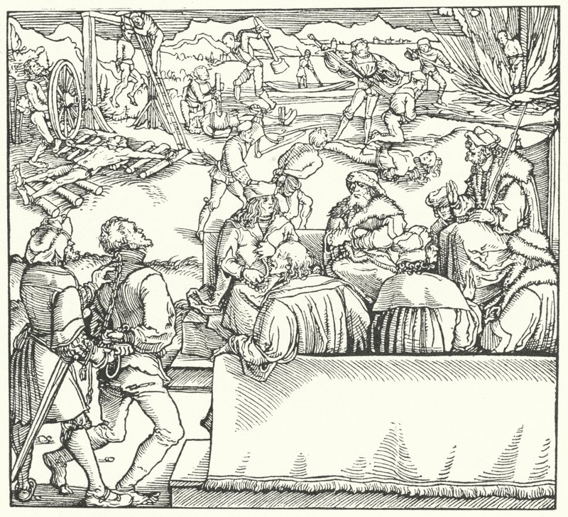 Rettsmøte (gravering) av Hans (after) Burgkmair
