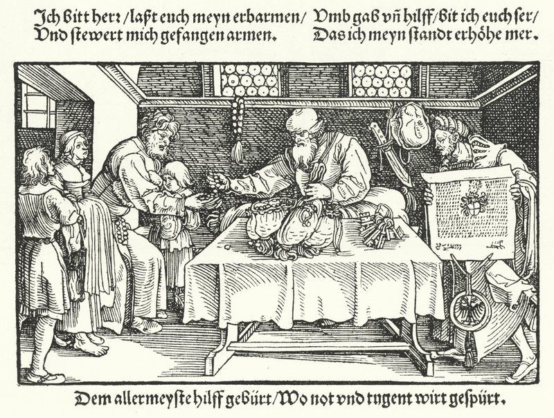 Velgjøreren (gravering) av Hans (after) Burgkmair