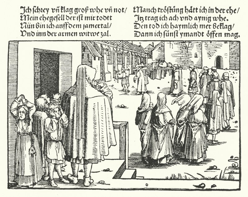 Begravelsen av familiens overhode (gravering) av Hans (after) Burgkmair