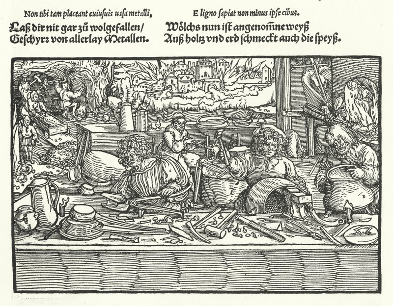 Kobbersmeden (gravering) av Hans (after) Burgkmair