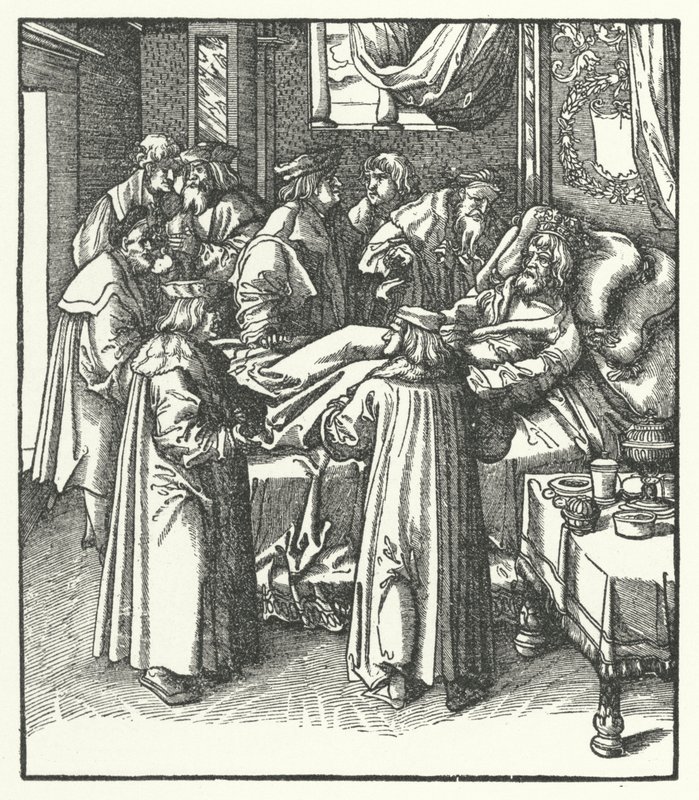 Døden til den hellige romerske keiser Fredrik III av Hans (after) Burgkmair