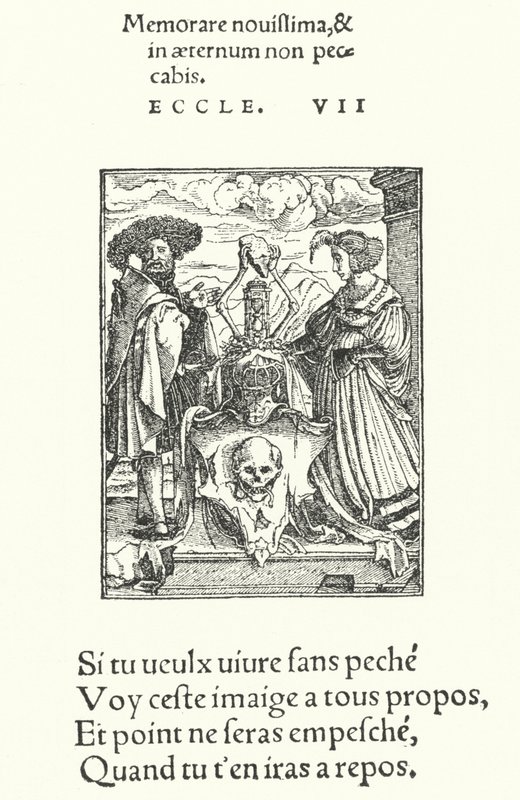 The Allegorical Escutcheon of Death (gravering) av Hans (after) Holbein the Younger