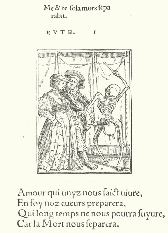 Bruden og brudgommen (gravering) av Hans (after) Holbein the Younger