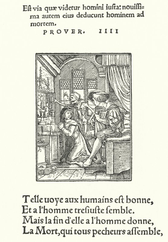 Kanoninnen eller nonnen (gravering) av Hans (after) Holbein the Younger