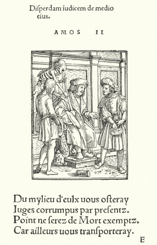 Den korrupte dommeren (gravering) av Hans (after) Holbein the Younger