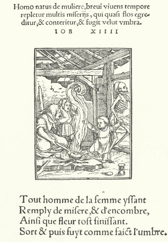 Moren og det lille barnet (gravering) av Hans (after) Holbein the Younger