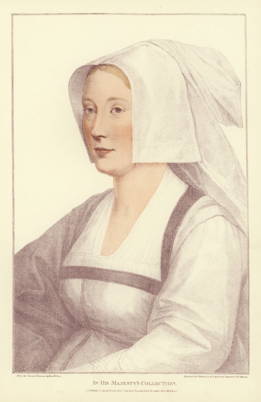 Anonym kvinne (akvatint) av Hans Holbein der Jüngere
